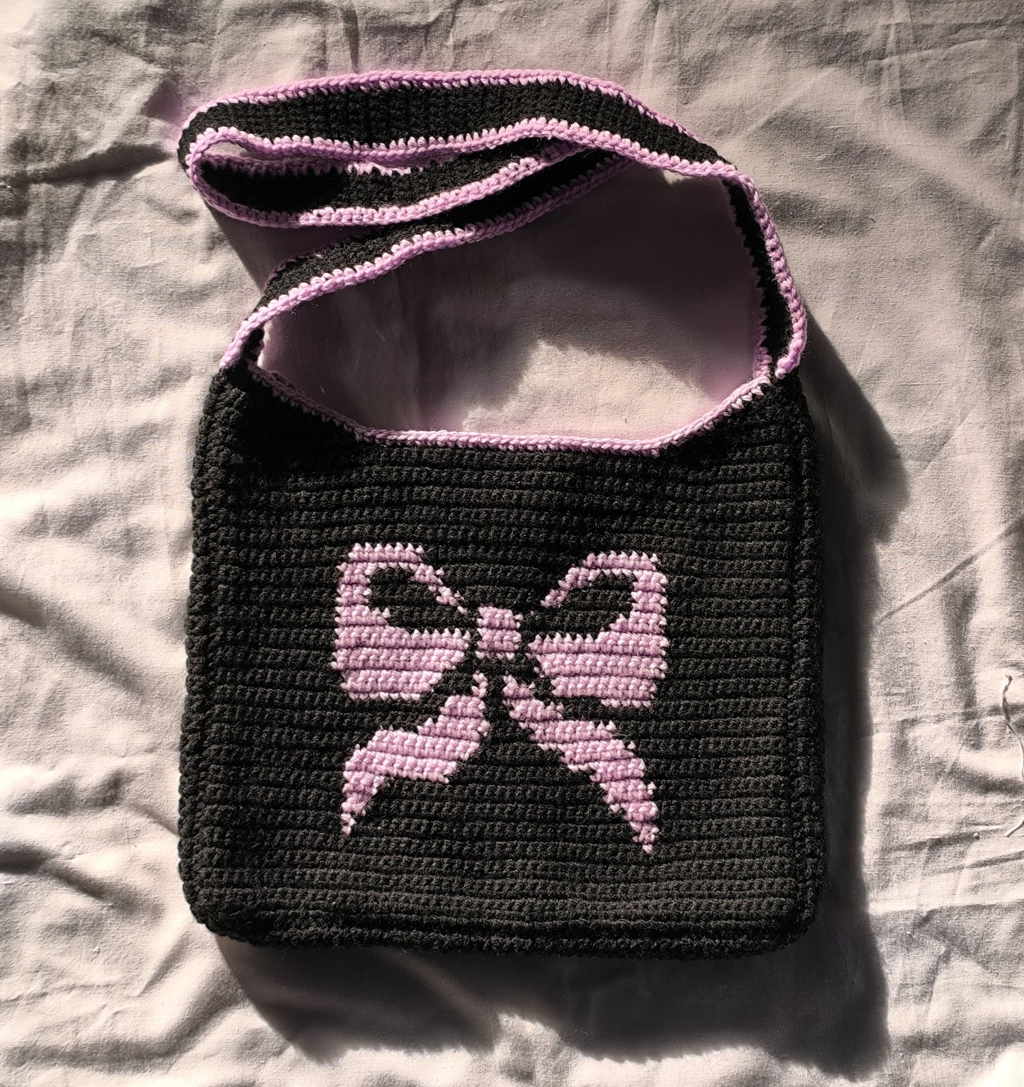 Crochet Pixel Tote Bag