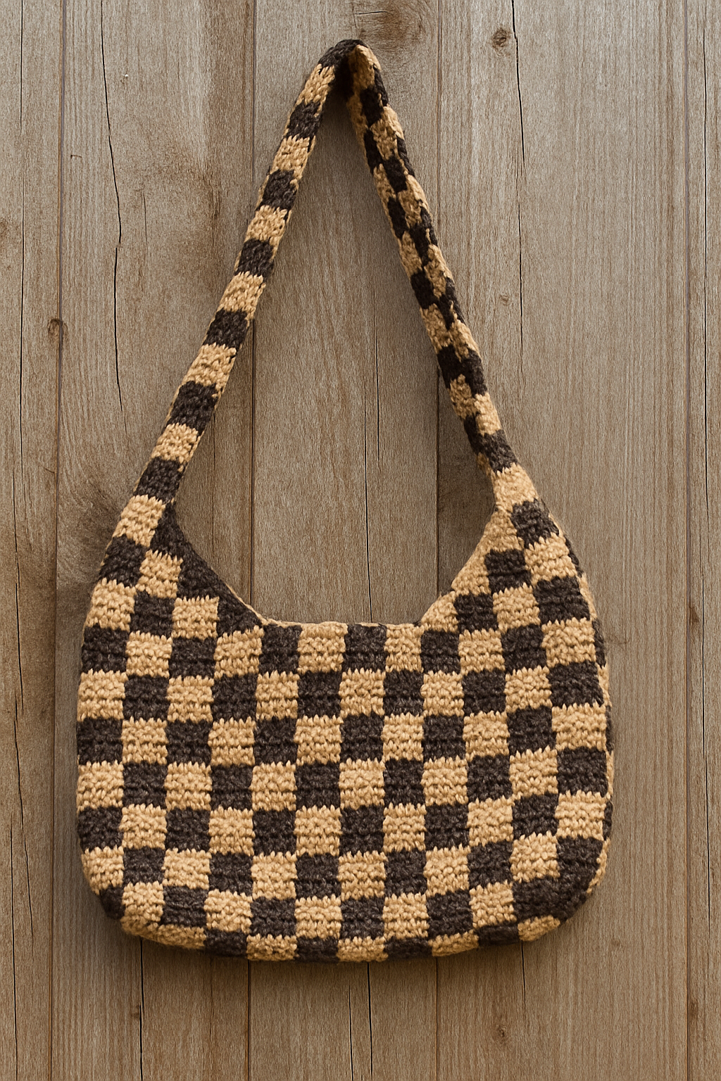 Crochet Checkered Bag